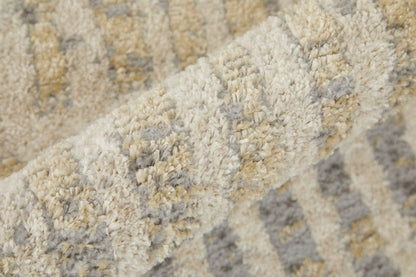 4' X 6' Blue And Ivory Geometric Power Loom Distressed Area Rug