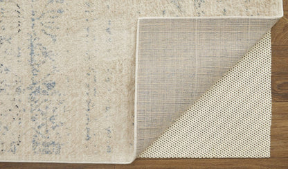 4' X 6' Ivory And Gray Abstract Power Loom Distressed Area Rug