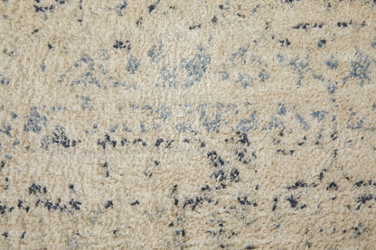 4' X 6' Ivory And Gray Abstract Power Loom Distressed Area Rug