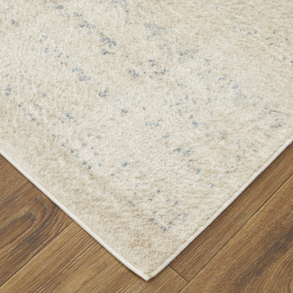 4' X 6' Ivory And Gray Abstract Power Loom Distressed Area Rug