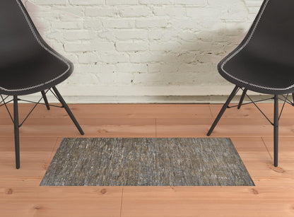4' X 6' Brown And Gray Wool Abstract Hand Knotted Area Rug