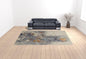 4' X 6' Gray Blue And Orange Wool Floral Tufted Handmade Area Rug