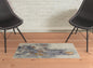 4' X 6' Gray Blue And Orange Wool Floral Tufted Handmade Area Rug