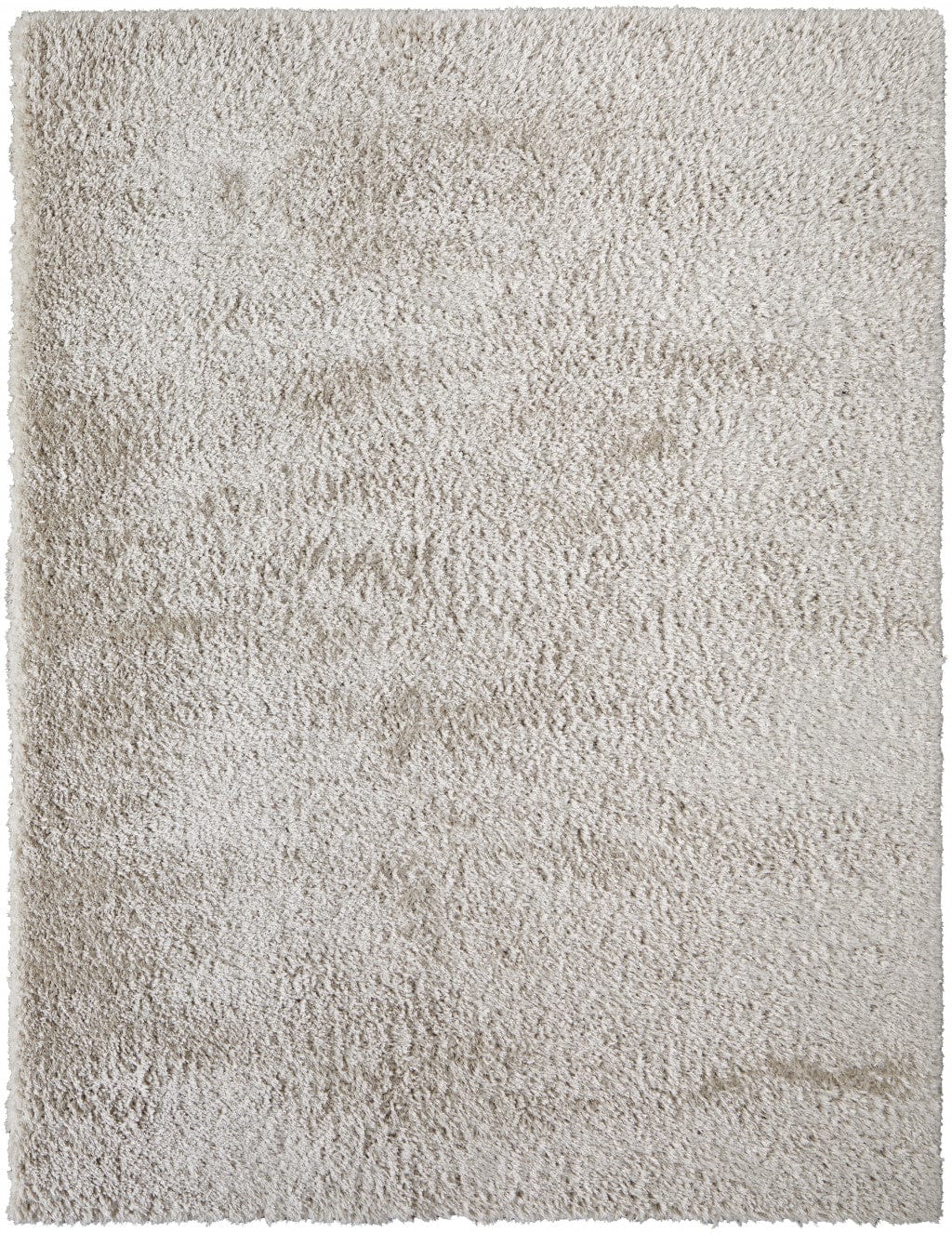 4' X 6' Ivory Shag Power Loom Stain Resistant Area Rug