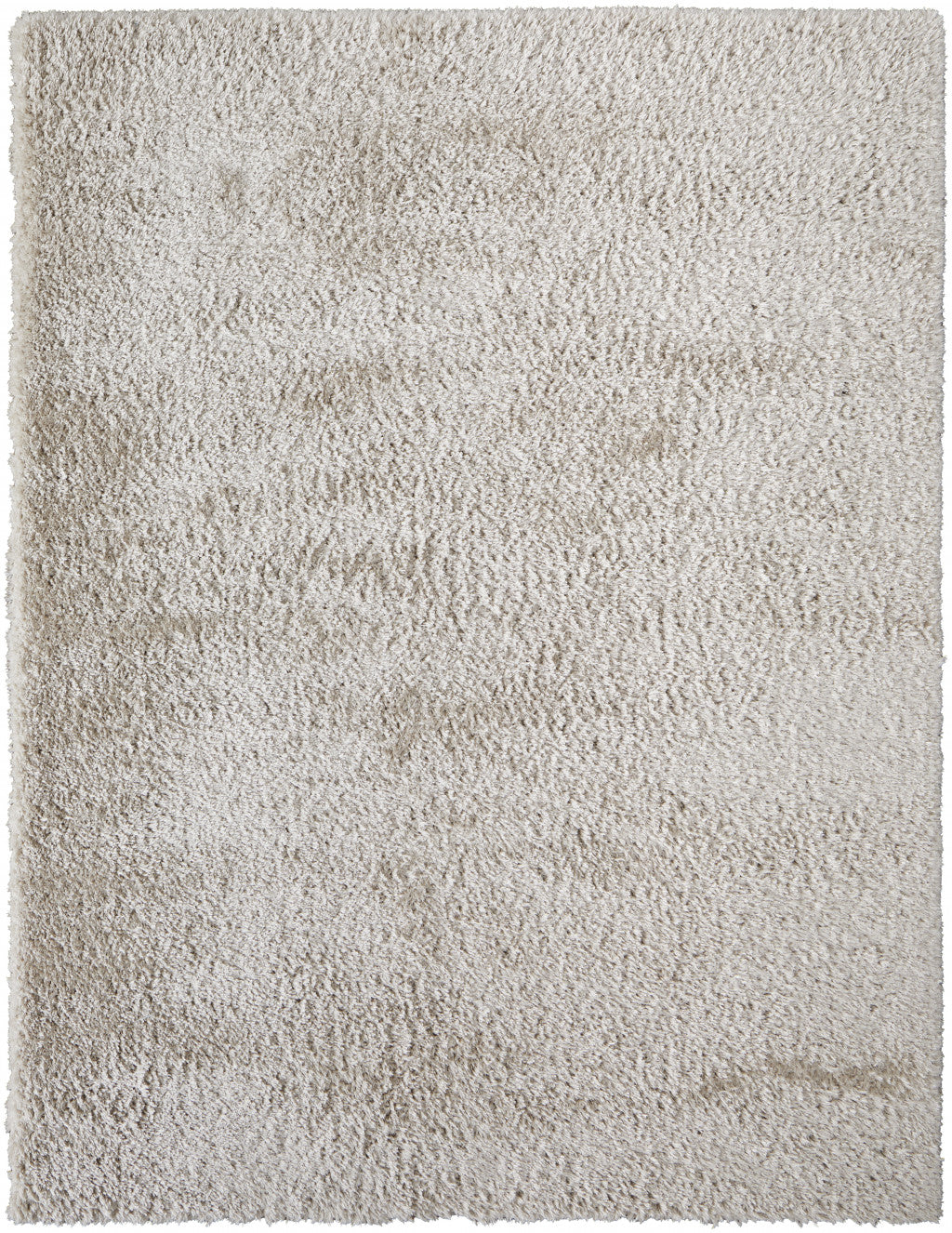 4' X 6' Ivory Shag Power Loom Stain Resistant Area Rug