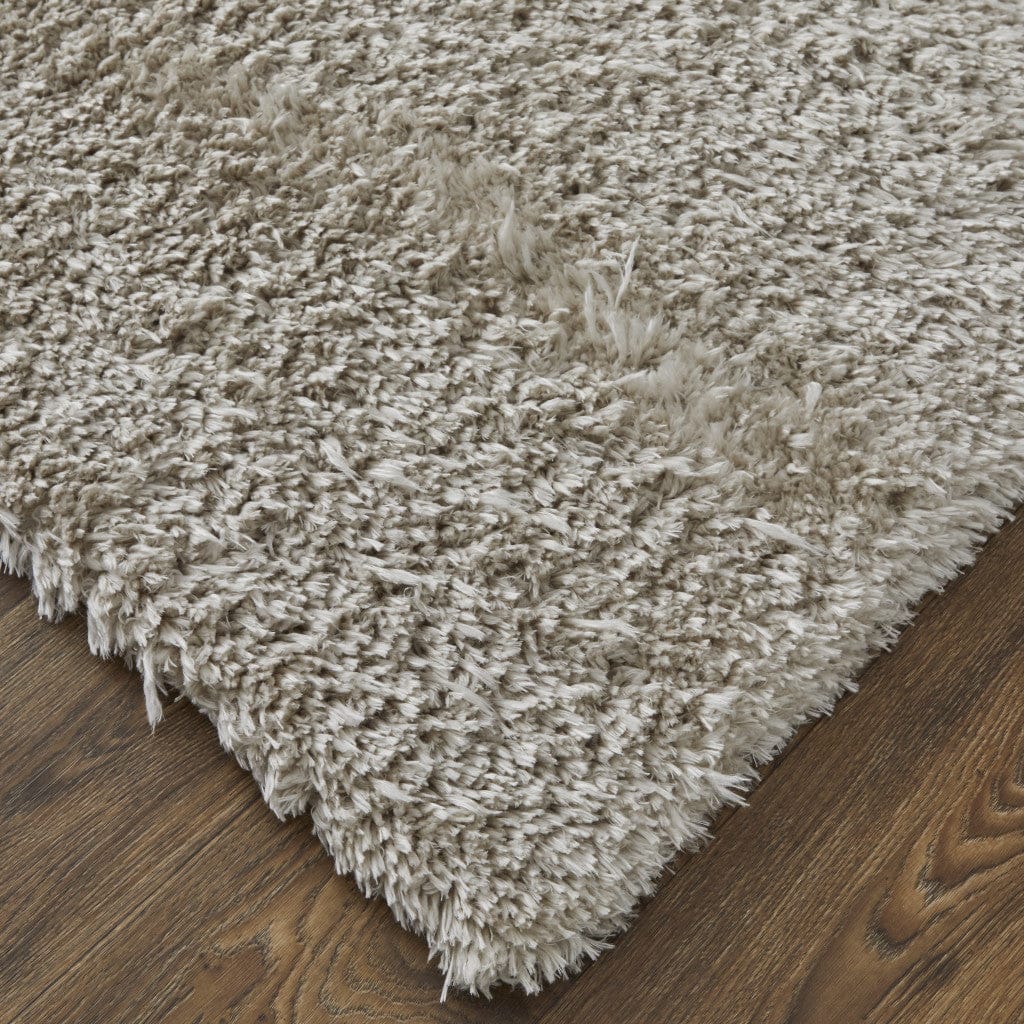 4' X 6' Ivory Shag Power Loom Stain Resistant Area Rug
