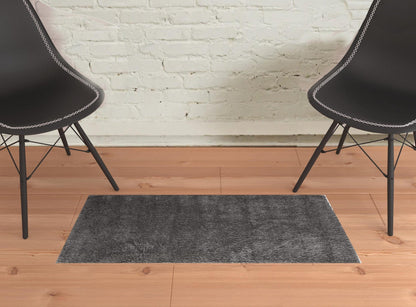 4' X 6' Ivory Shag Power Loom Stain Resistant Area Rug