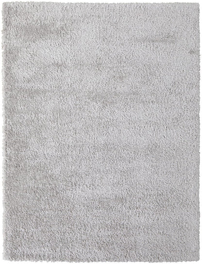 4' X 6' Ivory Shag Power Loom Stain Resistant Area Rug