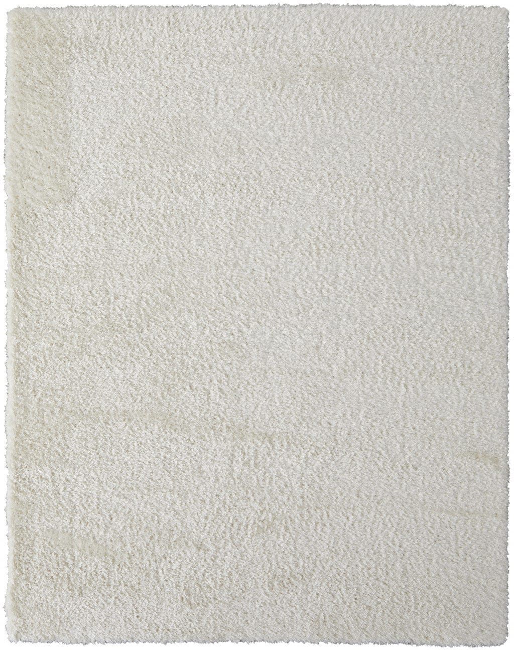 4' X 6' Ivory Shag Power Loom Stain Resistant Area Rug