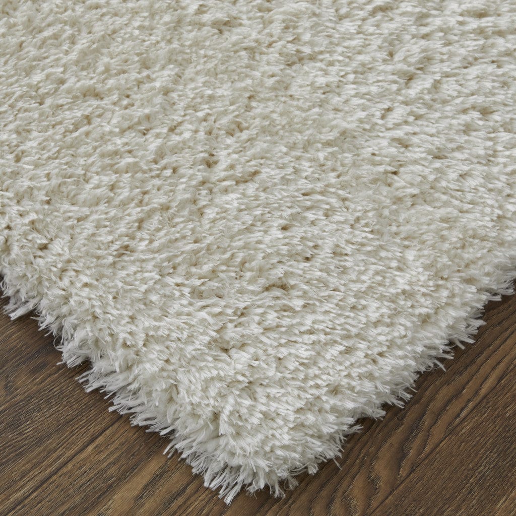 4' X 6' Ivory Shag Power Loom Stain Resistant Area Rug
