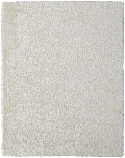 4' X 6' Ivory Shag Power Loom Stain Resistant Area Rug