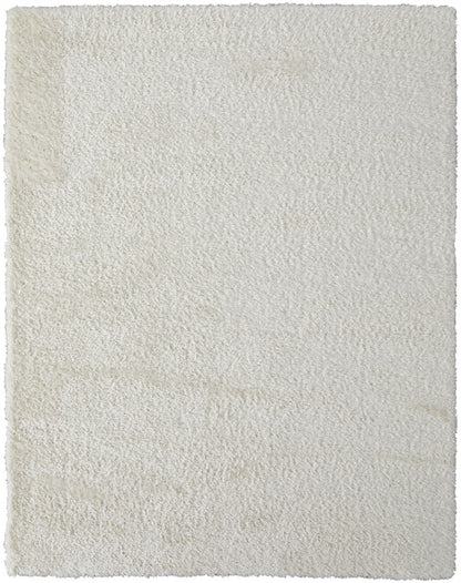 4' X 6' Ivory Shag Power Loom Stain Resistant Area Rug