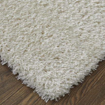 4' X 6' Ivory Shag Power Loom Stain Resistant Area Rug