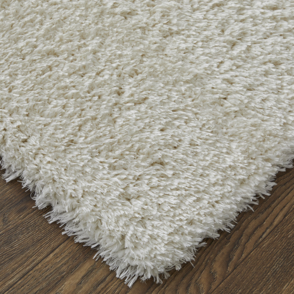 4' X 6' Ivory Shag Power Loom Stain Resistant Area Rug