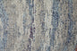 3' X 5' Blue Gray And Orange Abstract Power Loom Stain Resistant Area Rug