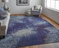 3' X 5' Blue Purple And Ivory Abstract Power Loom Stain Resistant Area Rug