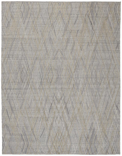 4' X 6' Gray And Ivory Abstract Hand Woven Area Rug