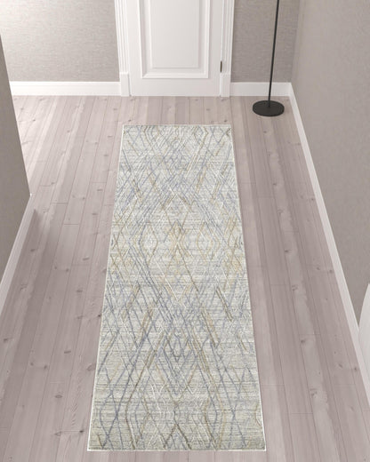 4' X 6' Gray And Ivory Abstract Hand Woven Area Rug