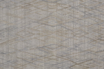 4' X 6' Gray And Ivory Abstract Hand Woven Area Rug