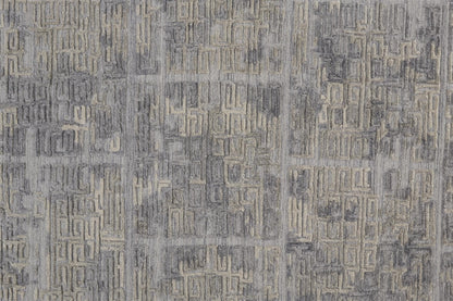 4' X 6' Gray And Ivory Abstract Hand Woven Area Rug