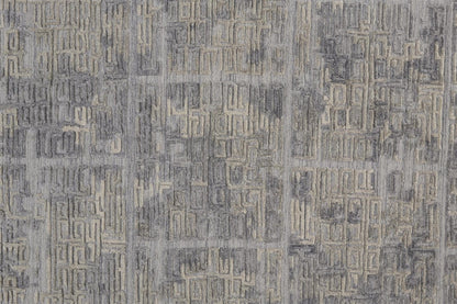 4' X 6' Gray And Ivory Abstract Hand Woven Area Rug