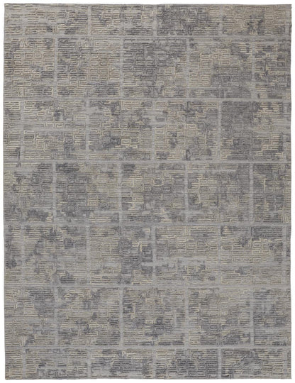 4' X 6' Gray And Ivory Abstract Hand Woven Area Rug