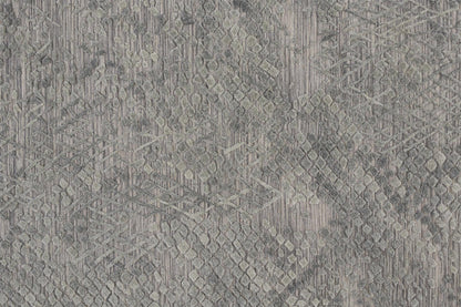 4' X 6' Gray Abstract Hand Woven Area Rug