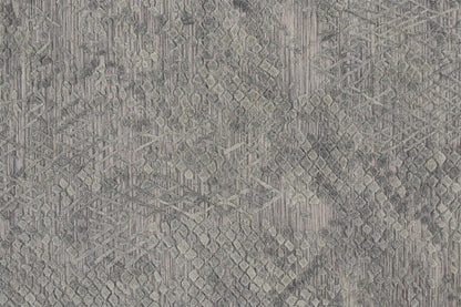 4' X 6' Gray Abstract Hand Woven Area Rug