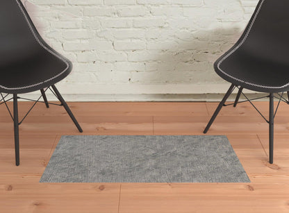 4' X 6' Gray Abstract Hand Woven Area Rug
