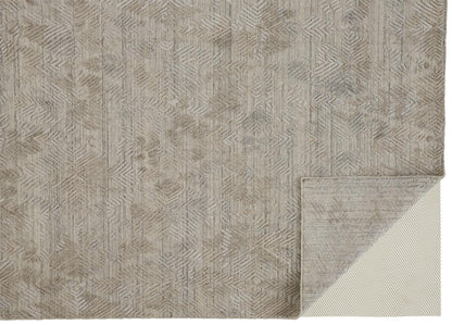 4' X 6' Gray And Taupe Abstract Hand Woven Area Rug