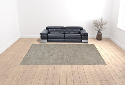 4' X 6' Gray And Taupe Abstract Hand Woven Area Rug