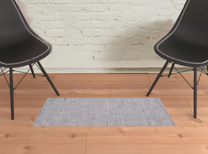 4' X 6' Gray Striped Power Loom Distressed Stain Resistant Area Rug