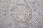4' X 6' Gray And Ivory Floral Power Loom Distressed Stain Resistant Area Rug