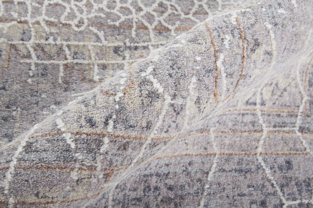 4' X 6' Gray And Ivory Floral Power Loom Distressed Stain Resistant Area Rug