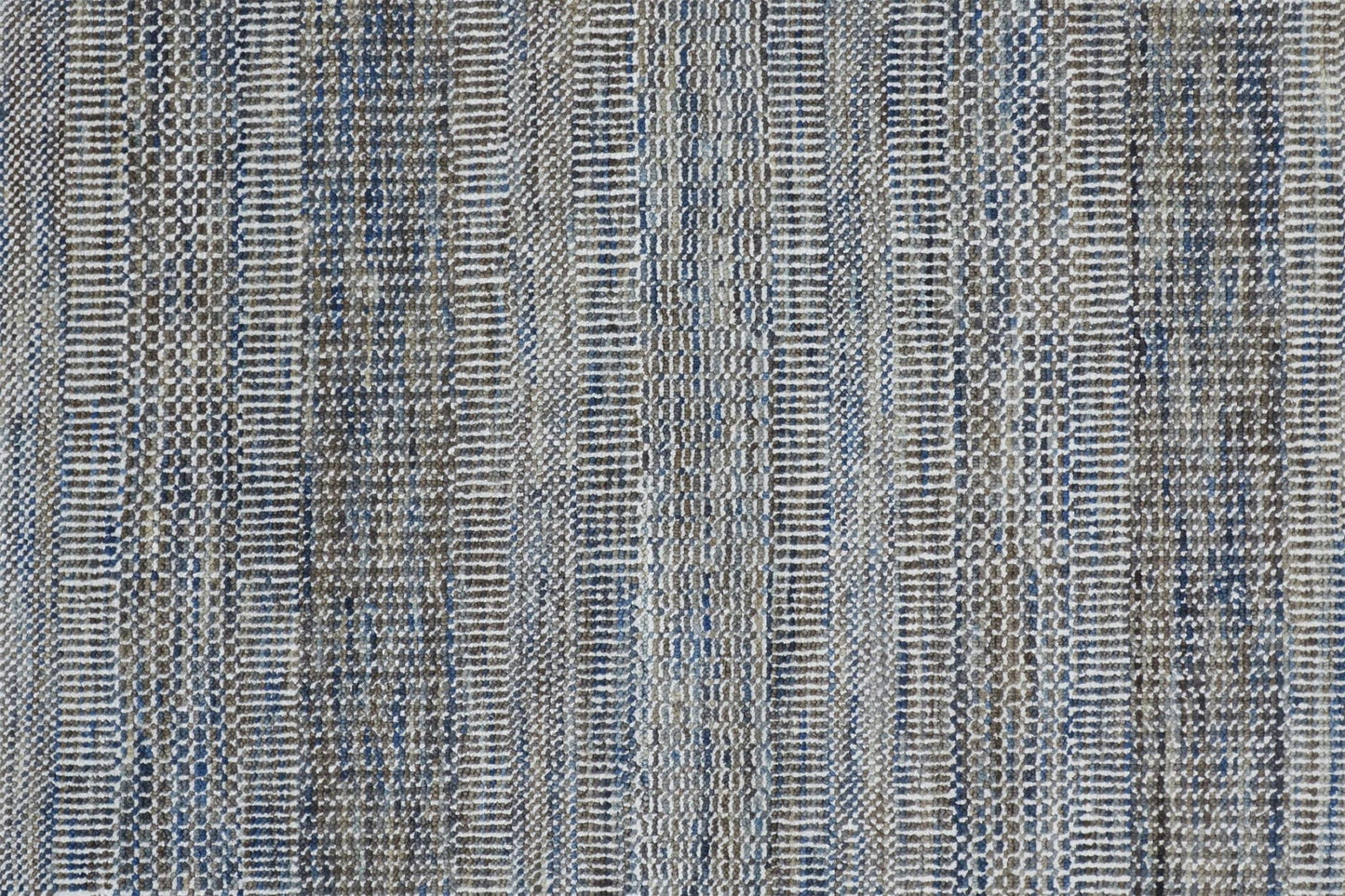 8' X 10' Silver Wool Striped Hand Knotted Area Rug