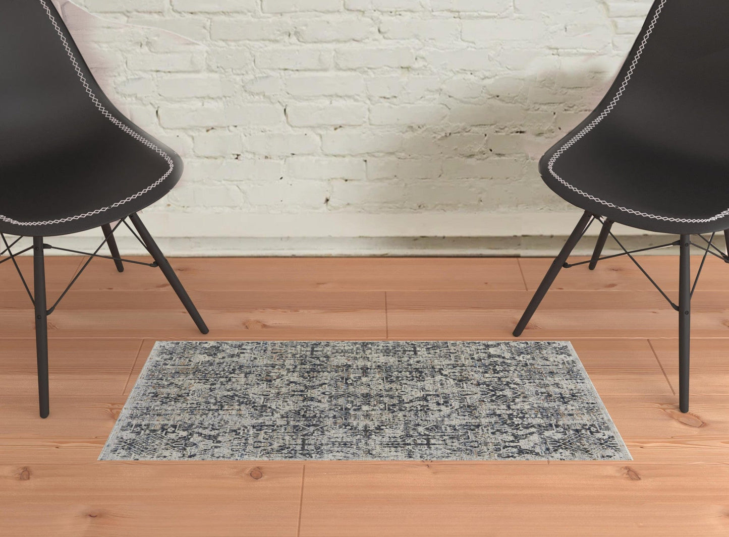 5' X 8' Ivory Gray And Taupe Abstract Power Loom Distressed Area Rug With Fringe