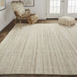 4' X 6' Ivory Wool Hand Woven Stain Resistant Area Rug