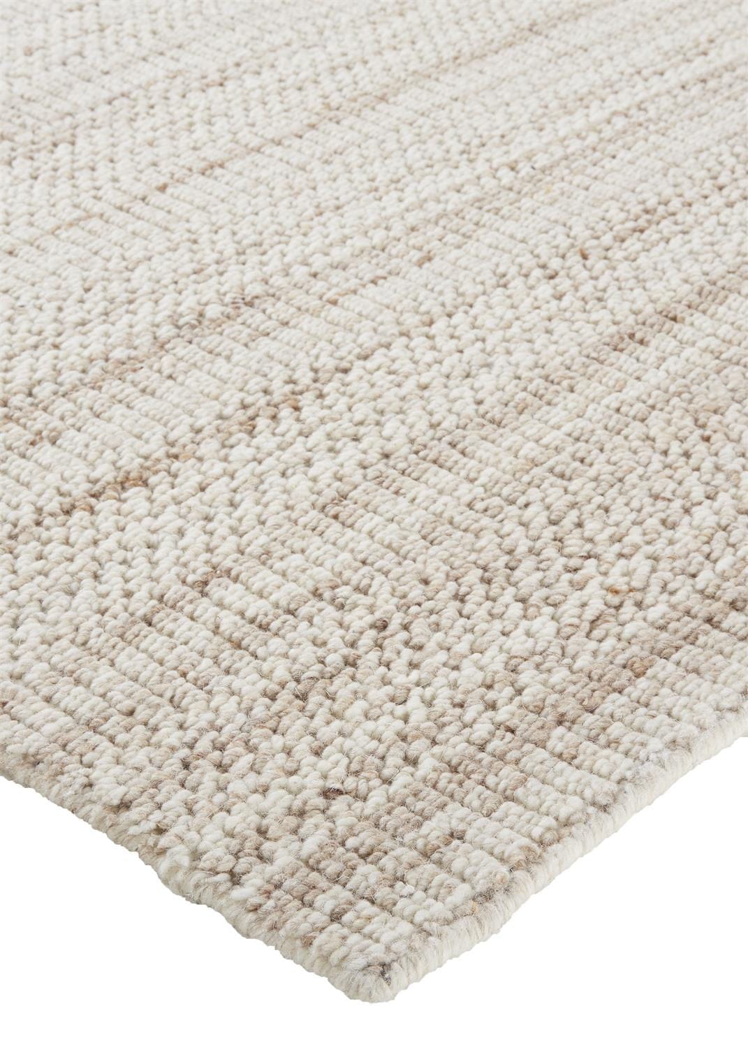 4' X 6' Ivory Wool Hand Woven Stain Resistant Area Rug