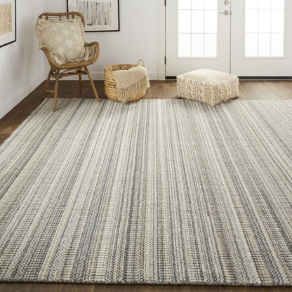 4' X 6' Ivory Wool Hand Woven Stain Resistant Area Rug