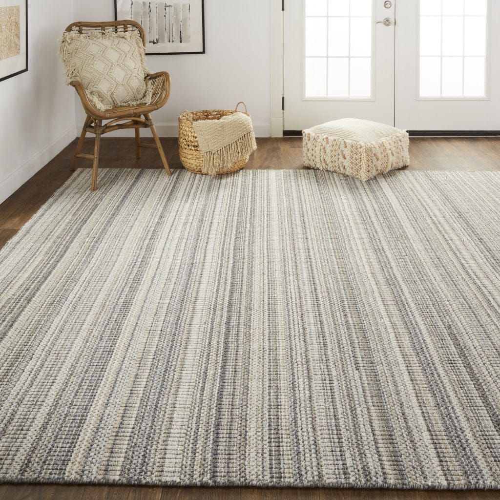 4' X 6' Ivory Wool Hand Woven Stain Resistant Area Rug