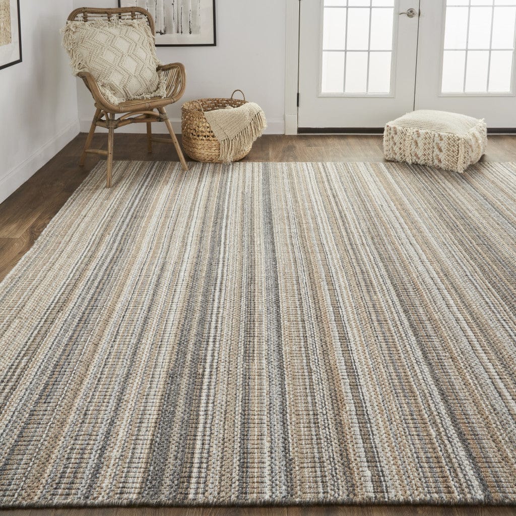 4' X 6' Ivory Wool Hand Woven Stain Resistant Area Rug