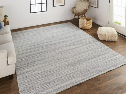 4' X 6' Ivory Wool Hand Woven Stain Resistant Area Rug