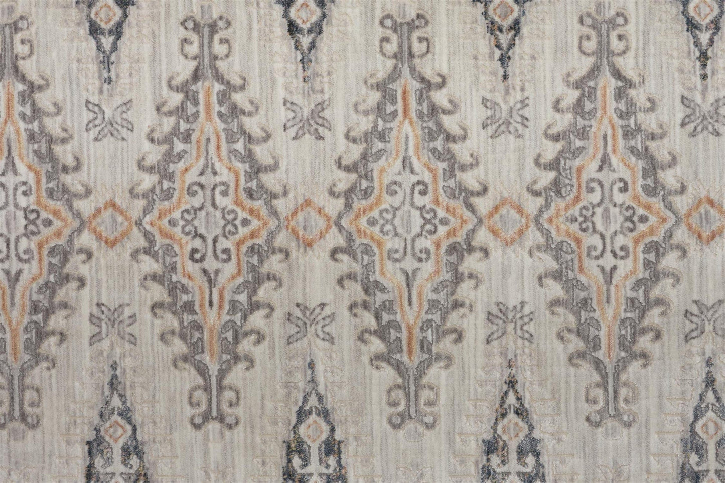 4' X 6' Gray Blue And Orange Floral Stain Resistant Area Rug