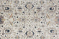 4' X 6' Tan Ivory And Blue Floral Stain Resistant Area Rug