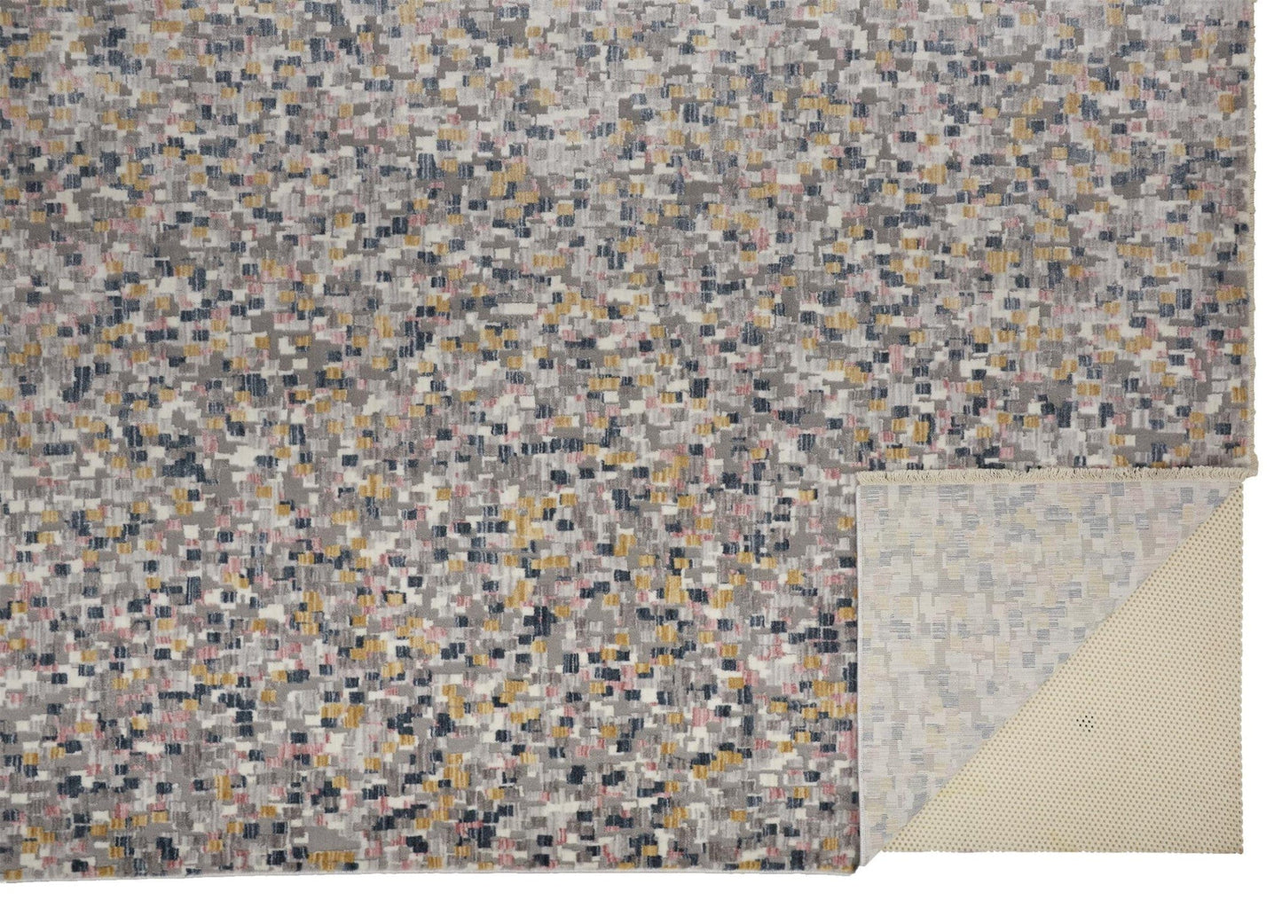 4' X 6' Taupe Tan And Orange Abstract Stain Resistant Area Rug