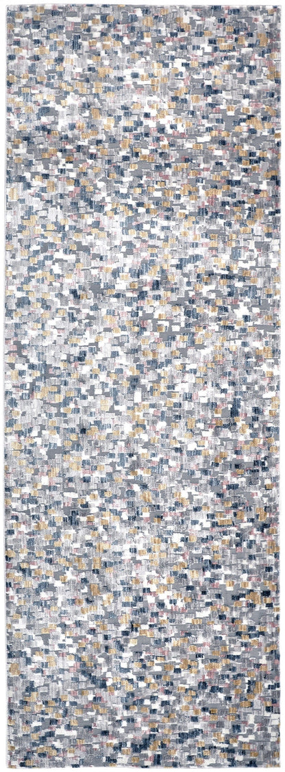 4' X 6' Taupe Tan And Orange Abstract Stain Resistant Area Rug