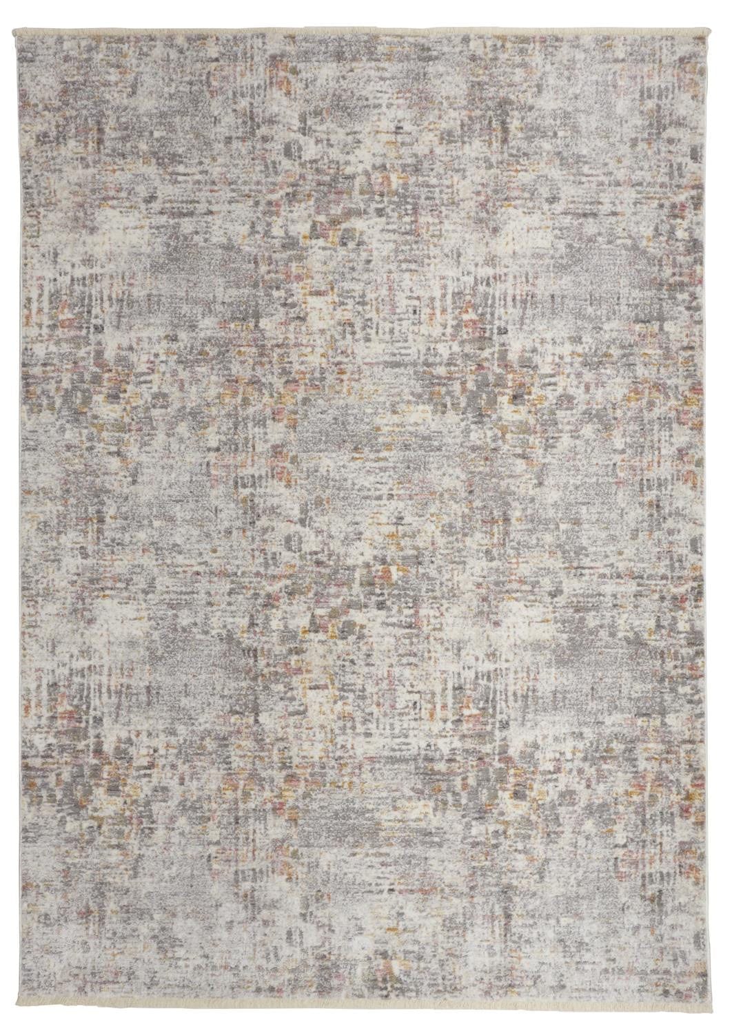 4' X 6' Ivory Tan And Taupe Abstract Stain Resistant Area Rug