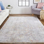 4' X 6' Ivory Tan And Taupe Abstract Stain Resistant Area Rug