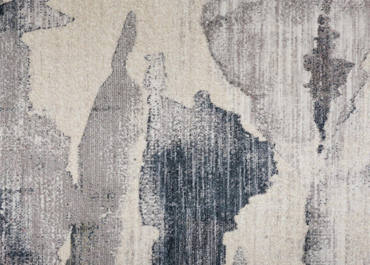 4' X 6' Ivory Blue And Pink Abstract Stain Resistant Area Rug