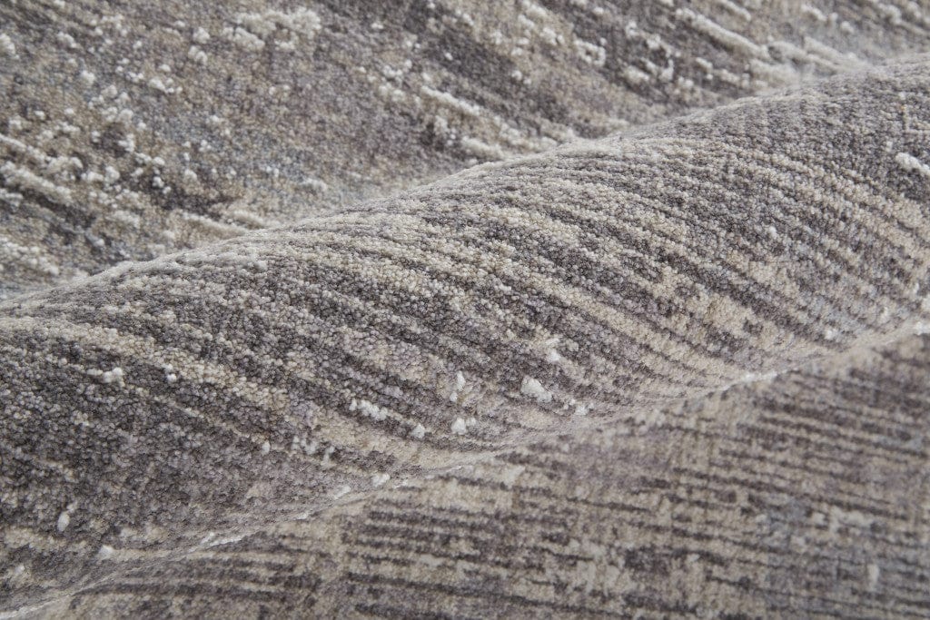 4' X 6' Tan Taupe And Gray Abstract Power Loom Distressed Stain Resistant Area Rug